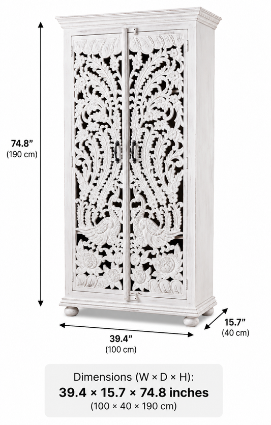 The Winston Wardrobe - Majestic Carved Wardrobe