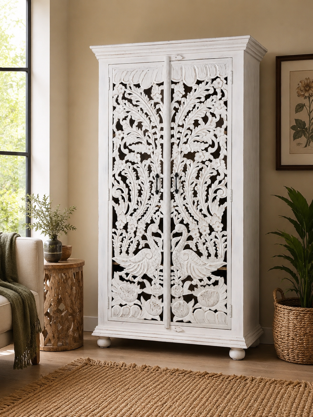 The Winston Wardrobe - Majestic Carved Wardrobe