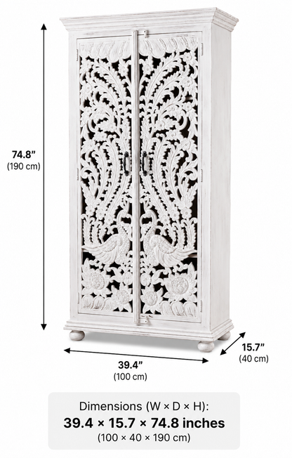 The Winston Wardrobe - Majestic Carved Wardrobe