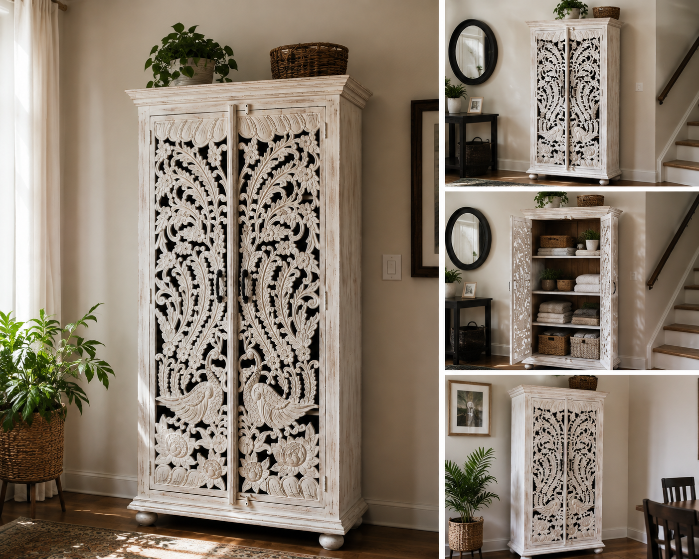 The Winston Wardrobe - Majestic Carved Wardrobe