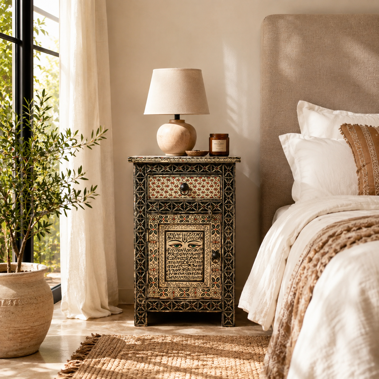 The Margot Nightstand - Vintage Floral Nightstand
