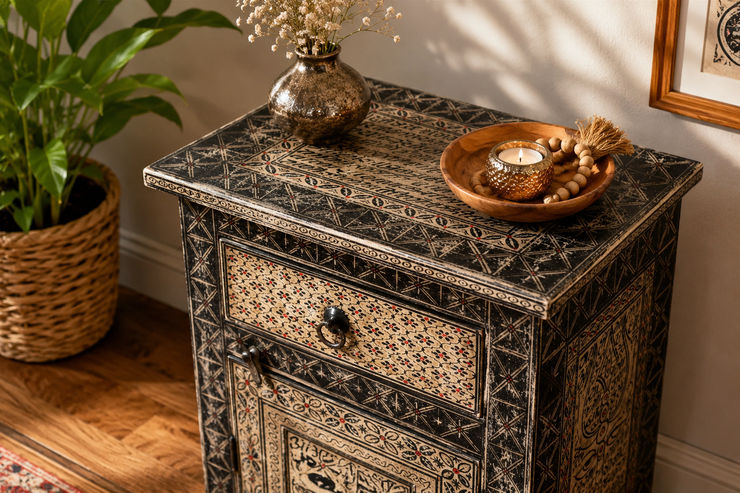 The Margot Nightstand - Vintage Floral Nightstand