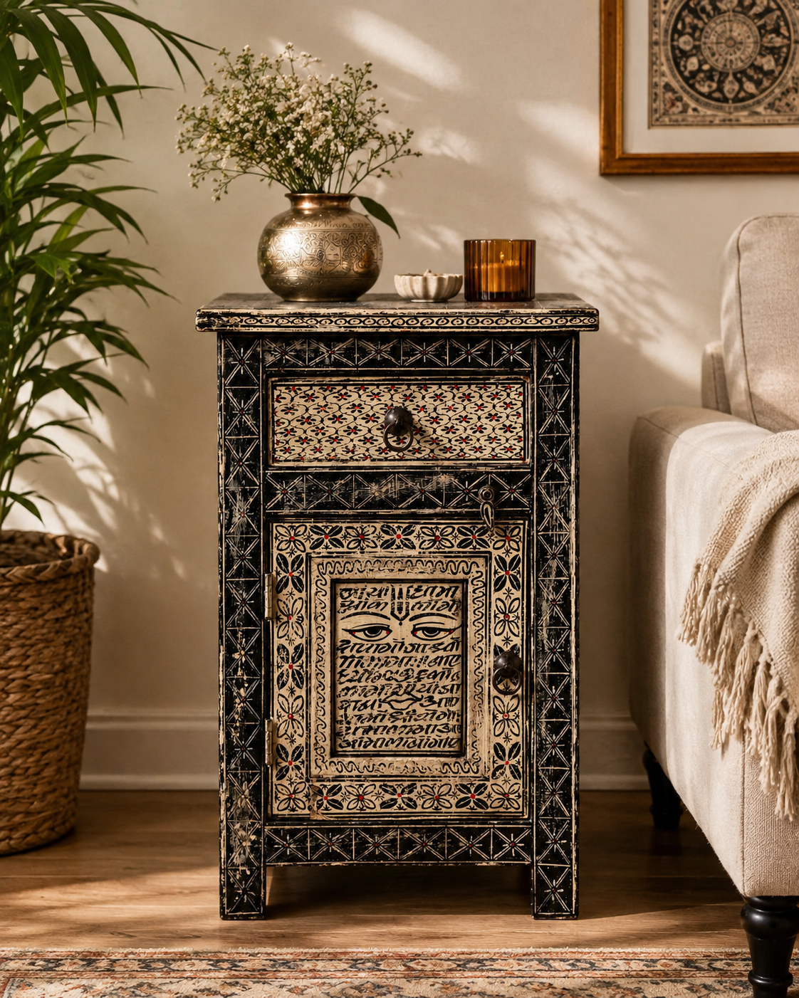 The Margot Nightstand - Vintage Floral Nightstand