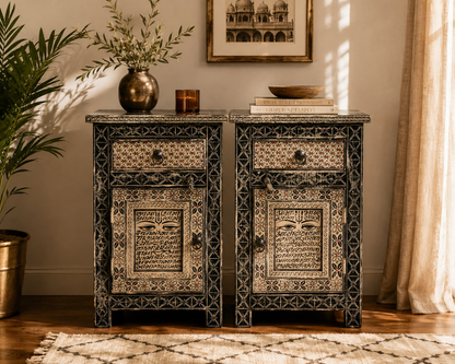 The Margot Nightstand - Vintage Floral Nightstand