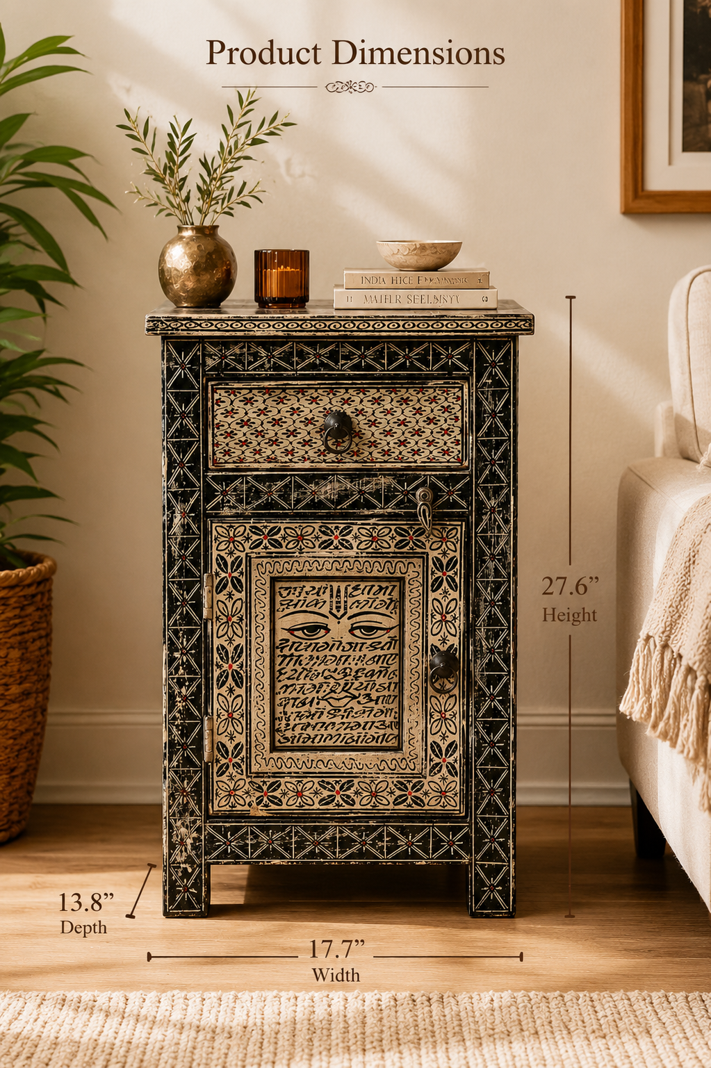The Margot Nightstand - Vintage Floral Nightstand