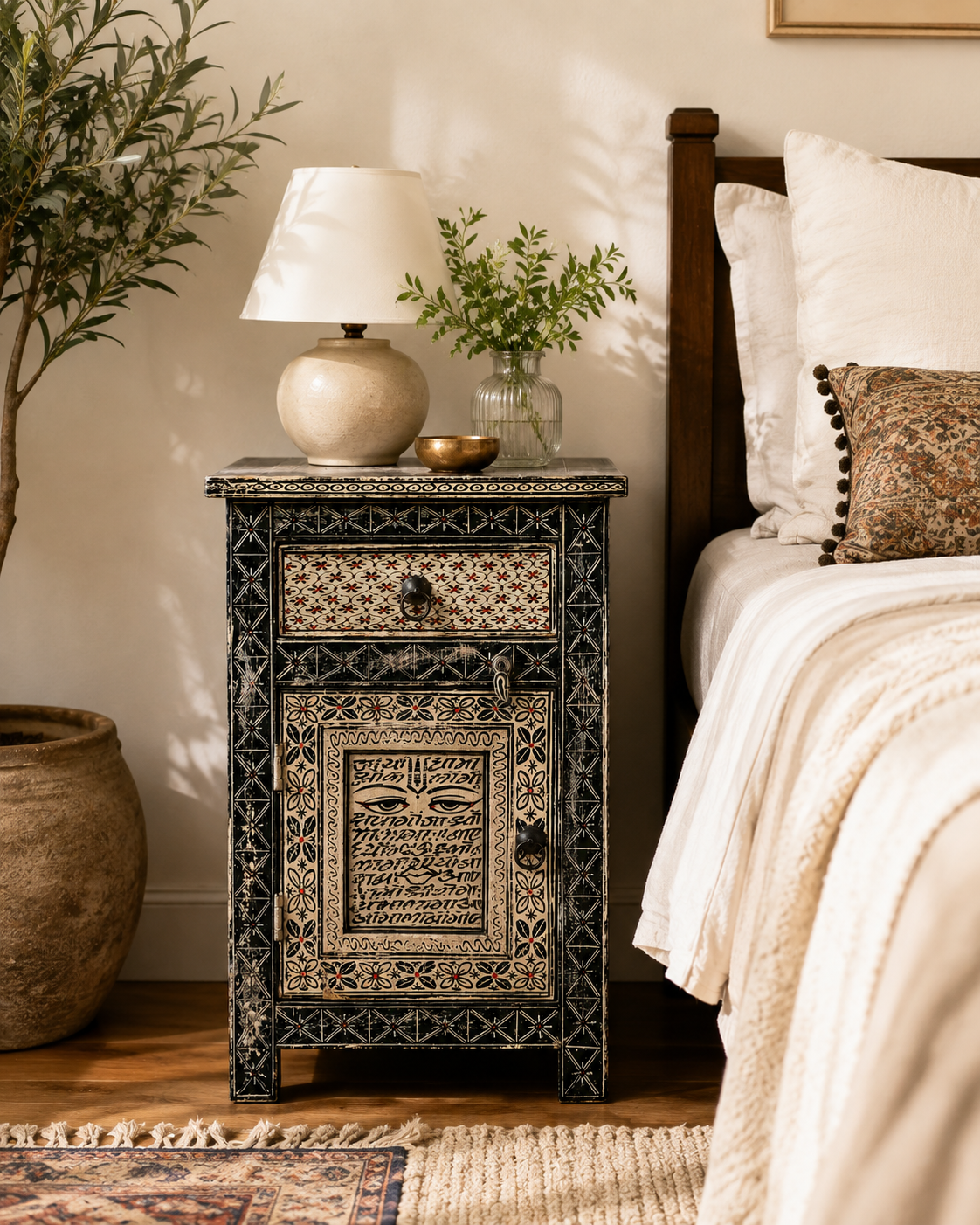 The Margot Nightstand - Vintage Floral Nightstand