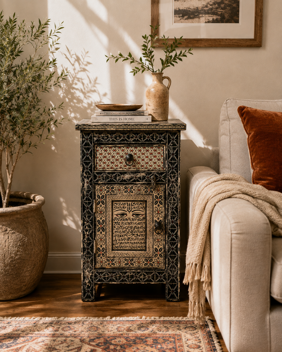 The Margot Nightstand - Vintage Floral Nightstand
