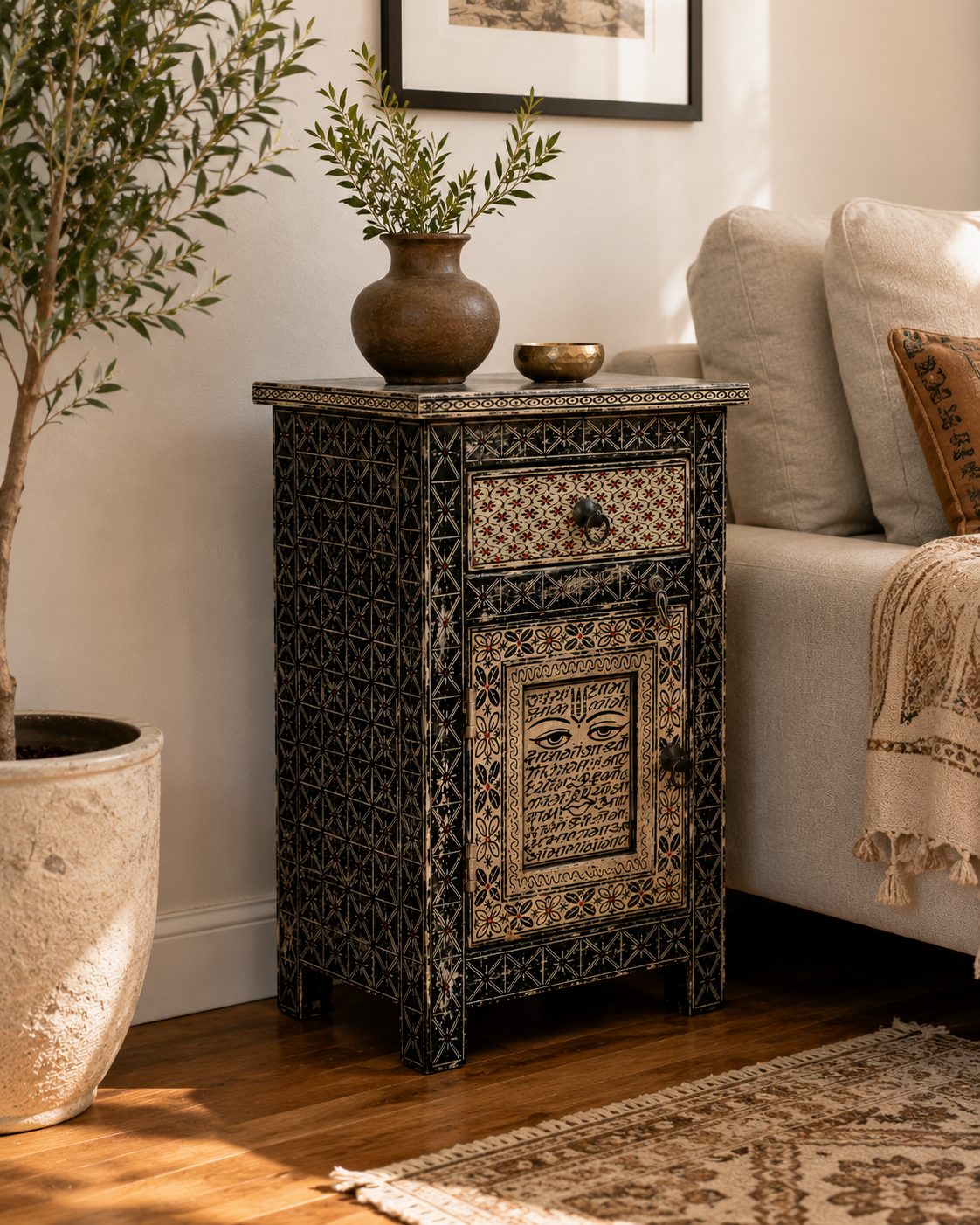 The Margot Nightstand - Vintage Floral Nightstand