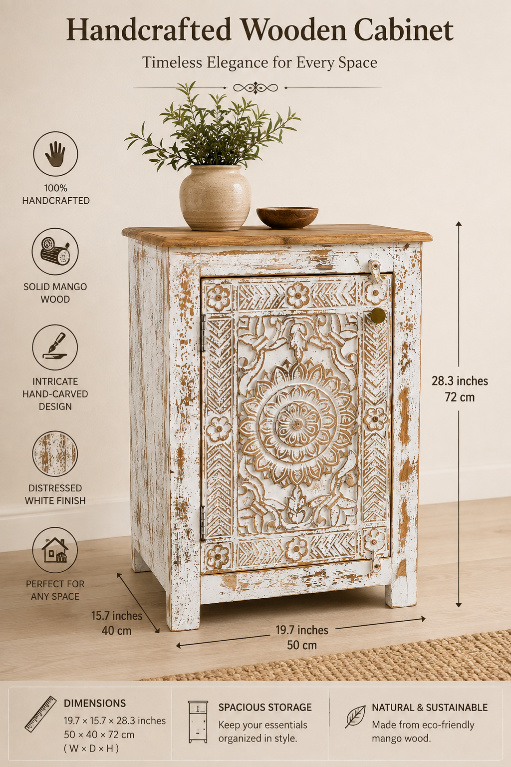 The Louis Nightstand - Heritage Wood Nightstand