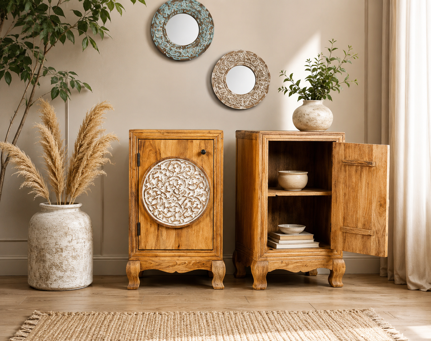 The Winston Nightstand - Regal Carved Nightstand