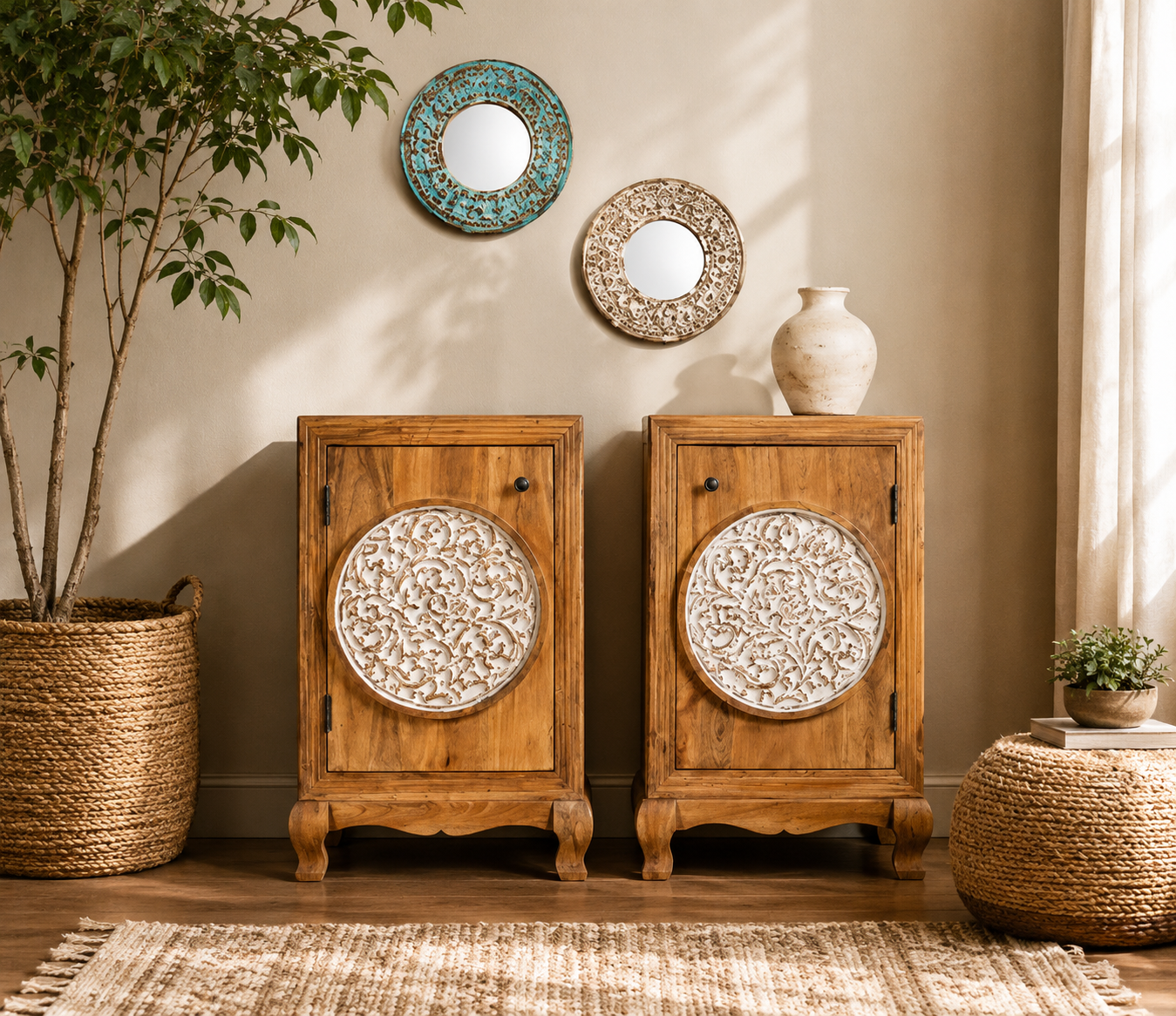 The Winston Nightstand - Regal Carved Nightstand