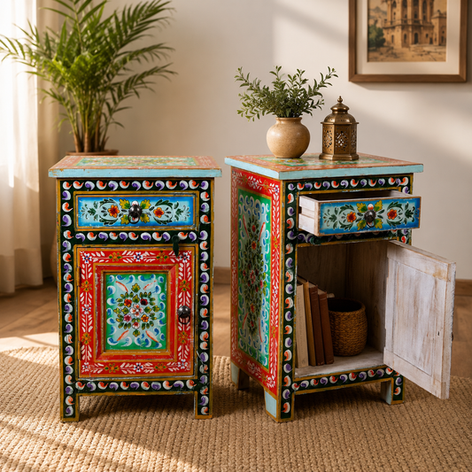 The Charlotte Nightstand - Artisan Floral Nightstand