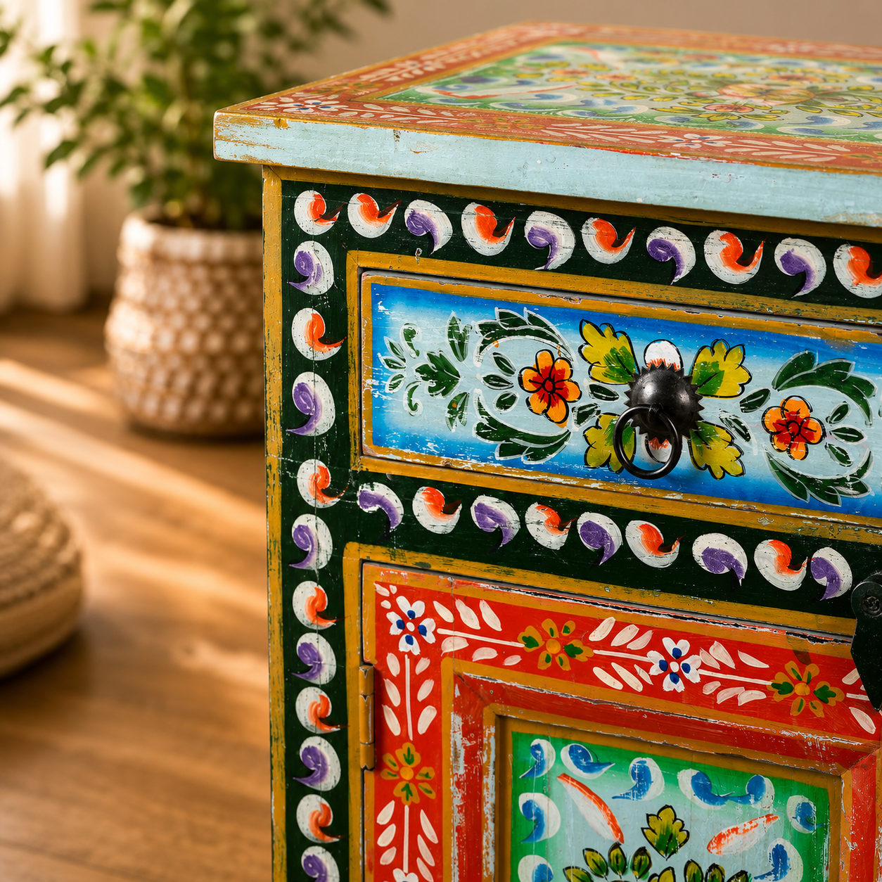 The Charlotte Nightstand - Artisan Floral Nightstand