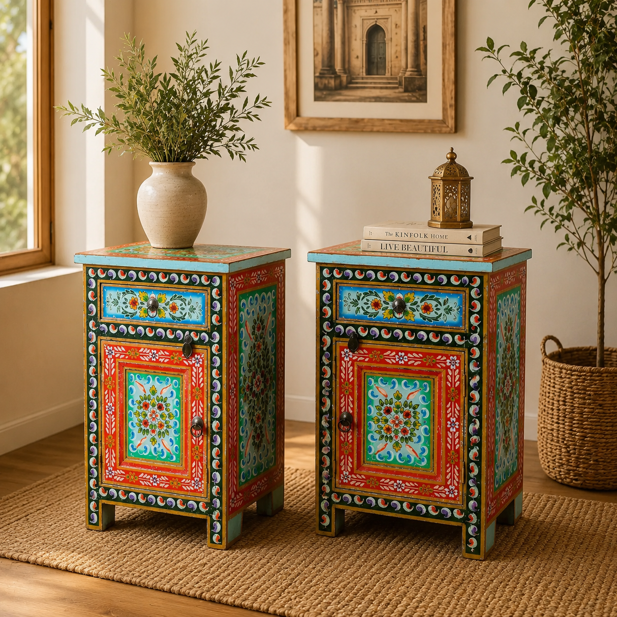 The Charlotte Nightstand - Artisan Floral Nightstand