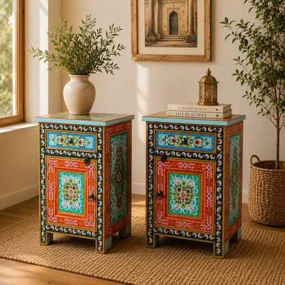 The Charlotte Nightstand - Artisan Floral Nightstand