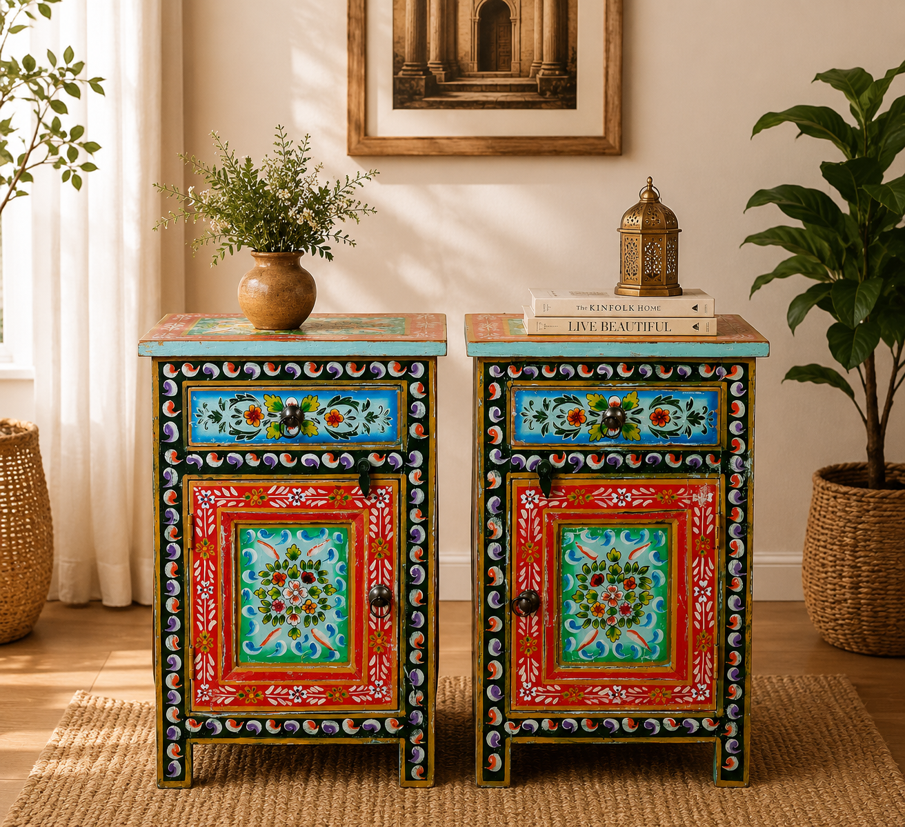 The Charlotte Nightstand - Artisan Floral Nightstand