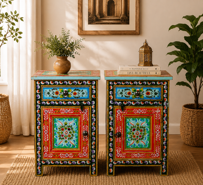 The Charlotte Nightstand - Artisan Floral Nightstand