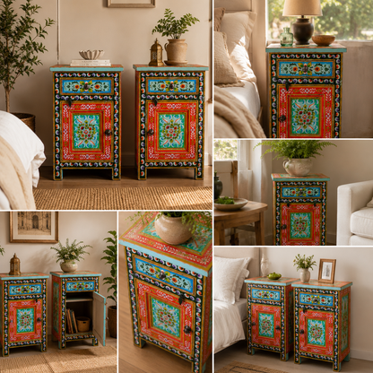 The Charlotte Nightstand - Artisan Floral Nightstand