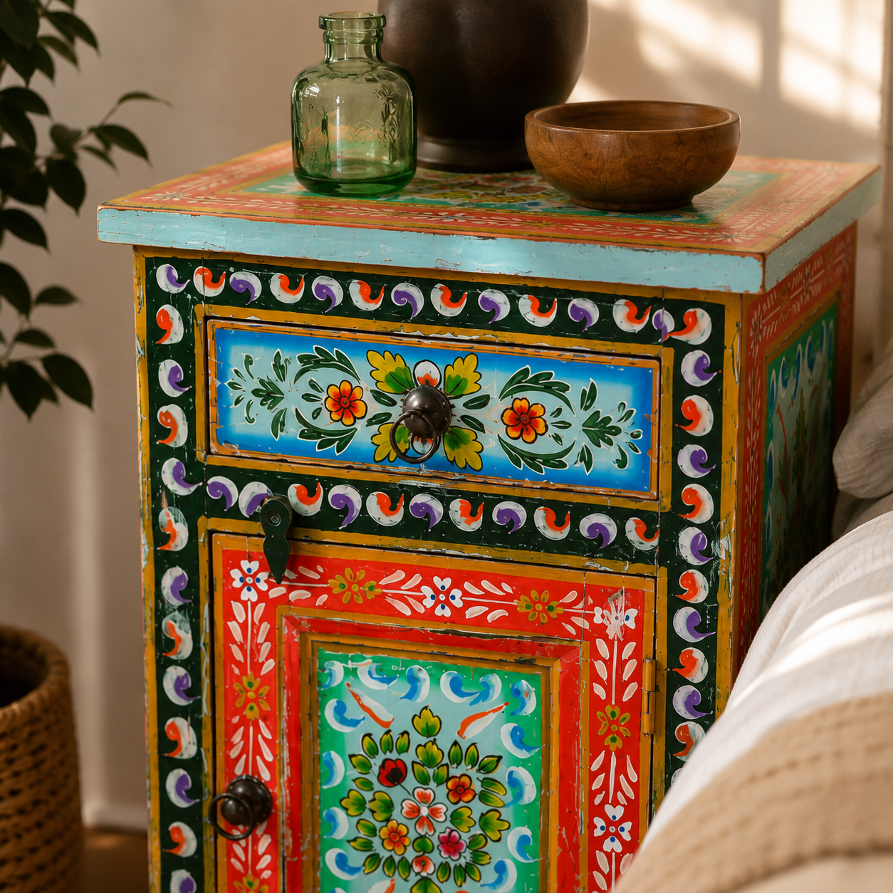 The Charlotte Nightstand - Artisan Floral Nightstand