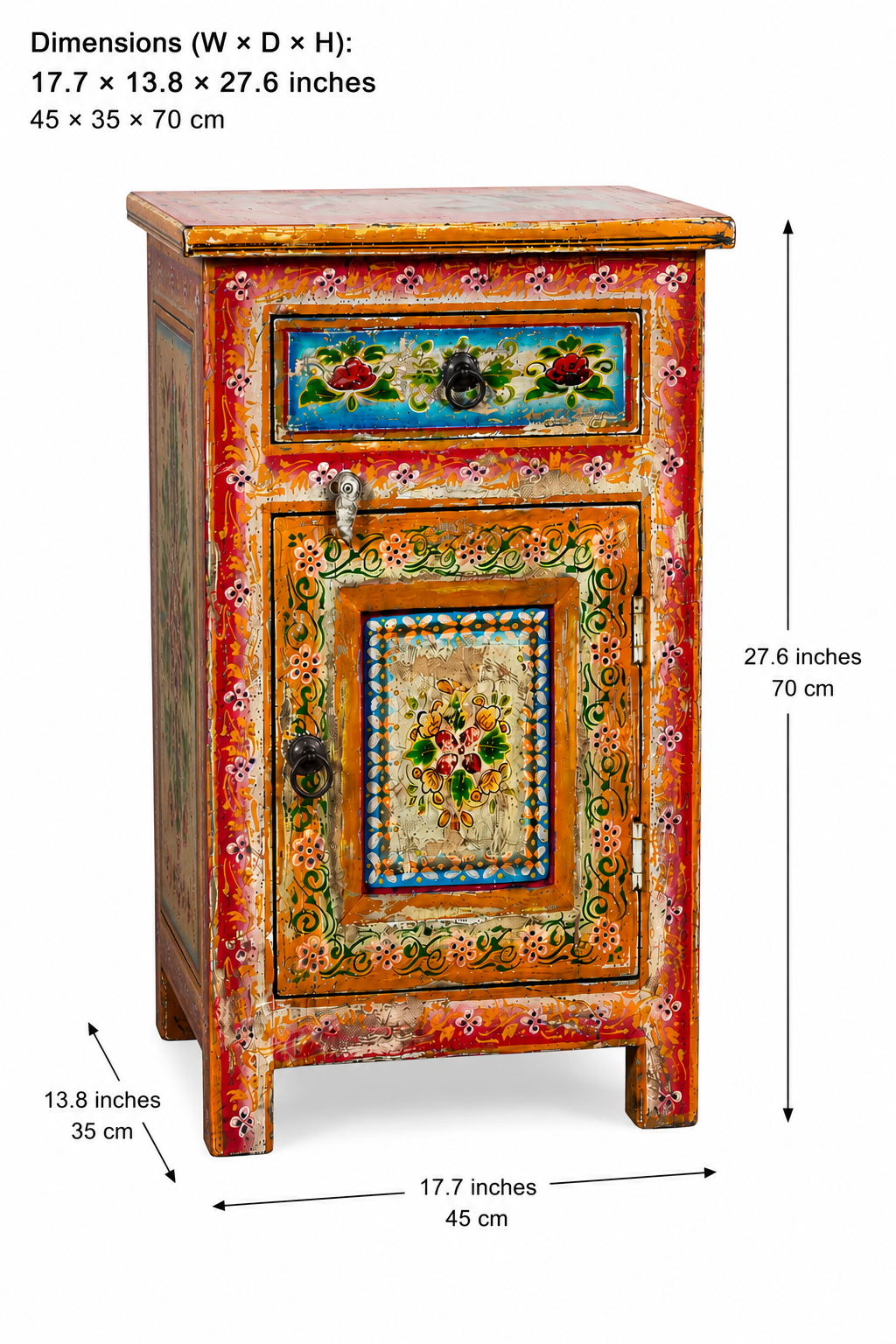 The George Nightstand - Traditional Carved Nightstand