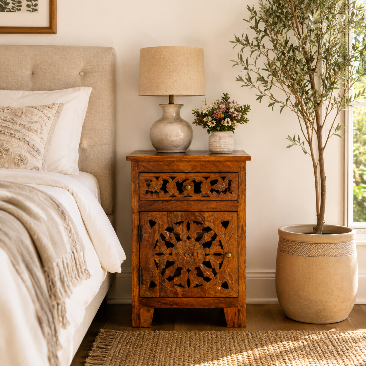 The Violet Nightstand - Boho Floral Nightstand