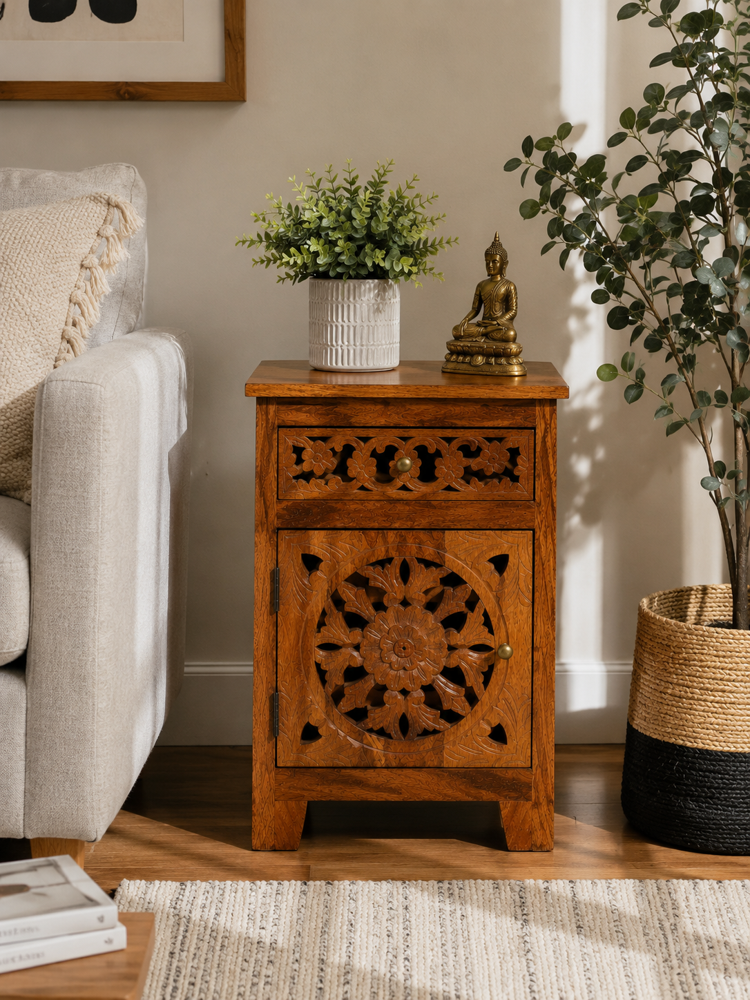 The Violet Nightstand - Boho Floral Nightstand