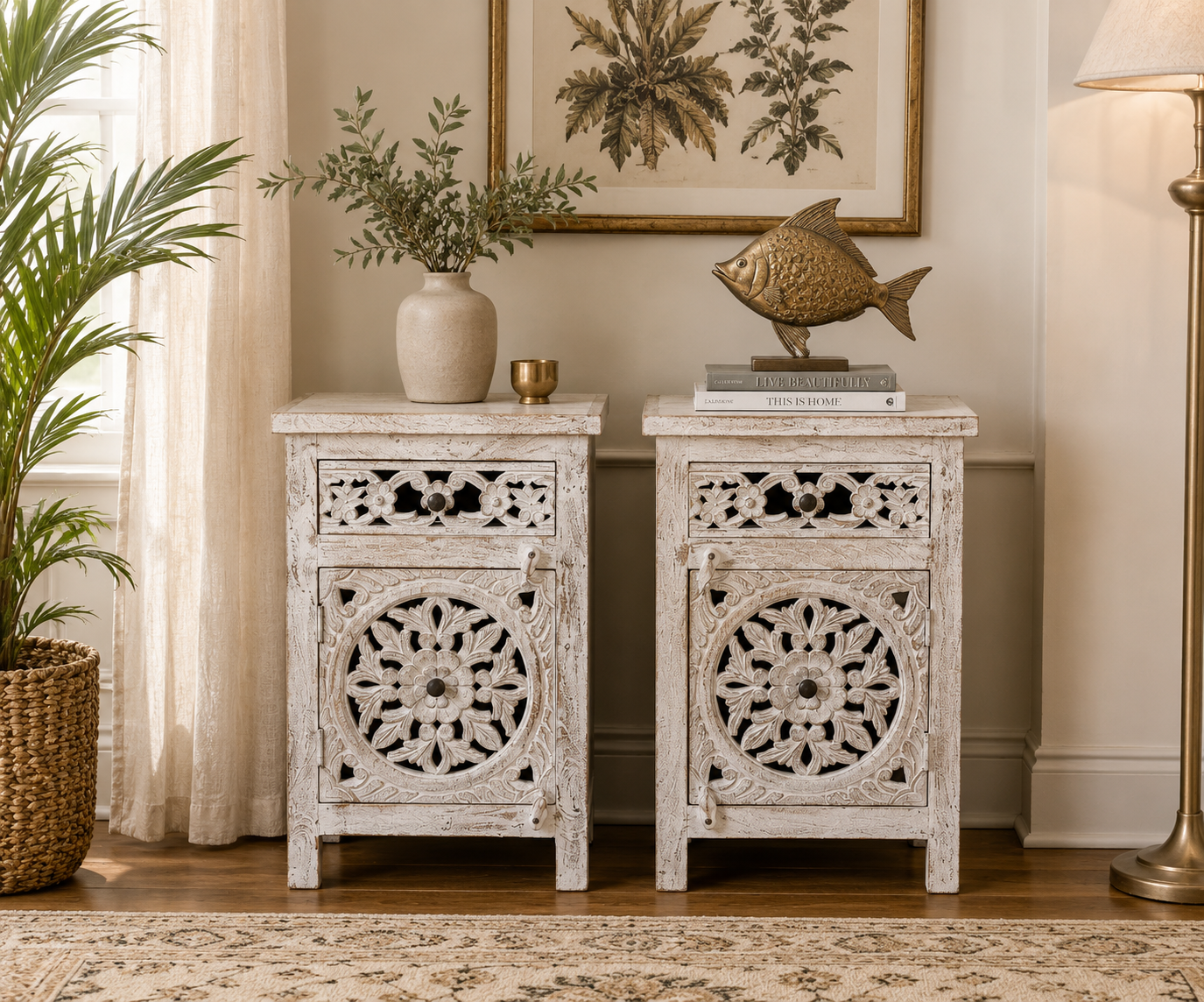 The Clara Nightstand - Elegant Bloom Nightstand