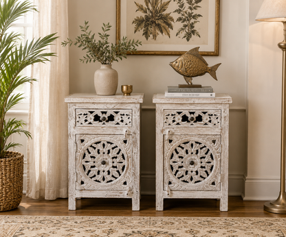 The Clara Nightstand - Elegant Bloom Nightstand