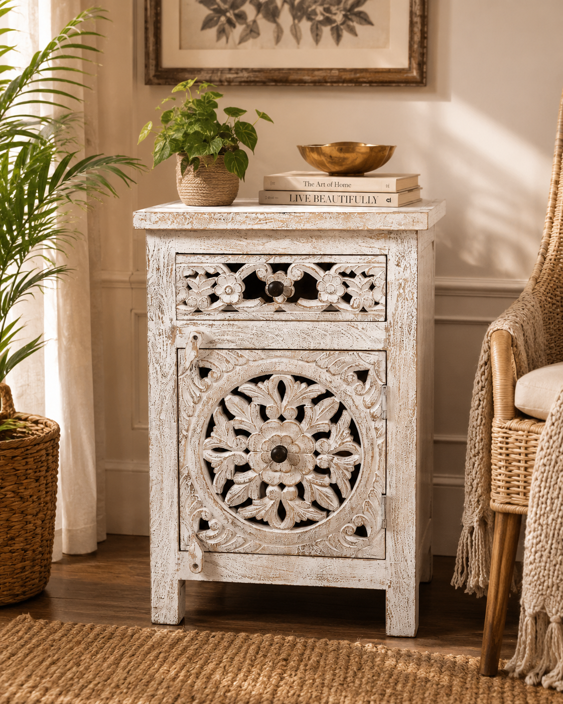 The Clara Nightstand - Elegant Bloom Nightstand