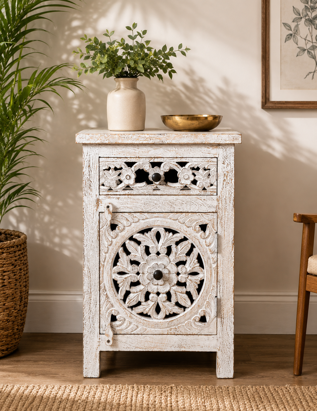 The Clara Nightstand - Elegant Bloom Nightstand