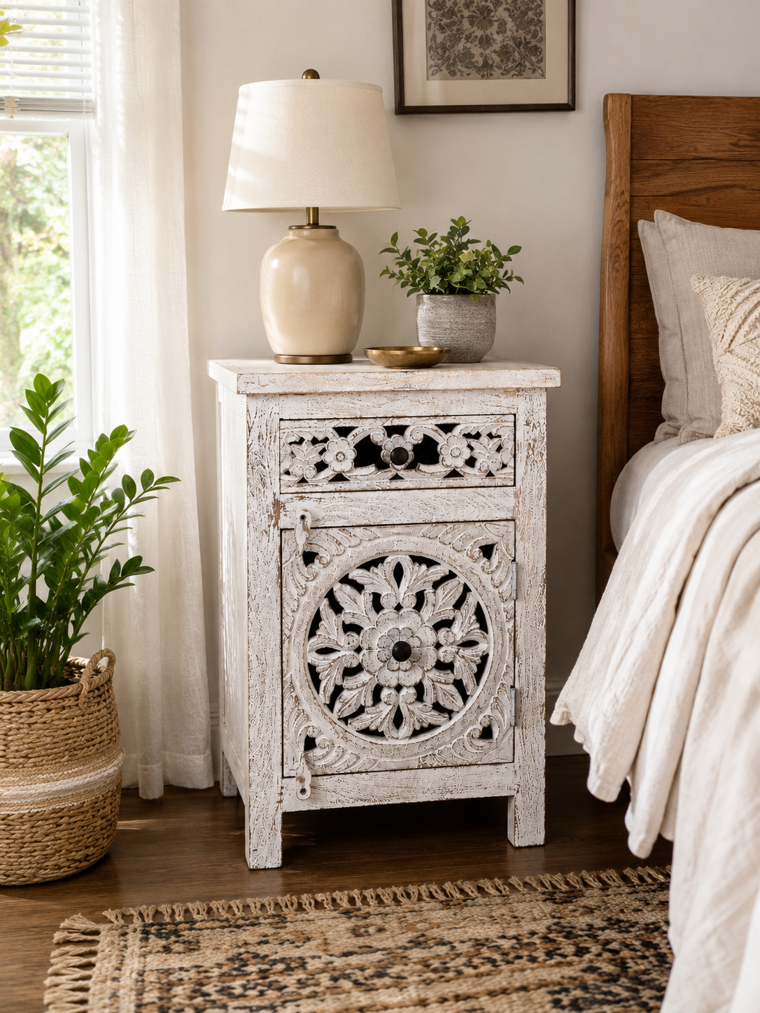 The Clara Nightstand - Elegant Bloom Nightstand