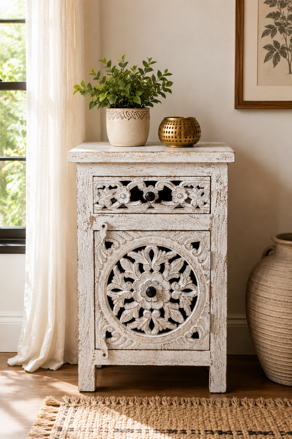 The Clara Nightstand - Elegant Bloom Nightstand