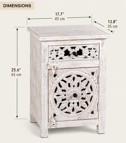 The Clara Nightstand - Elegant Bloom Nightstand