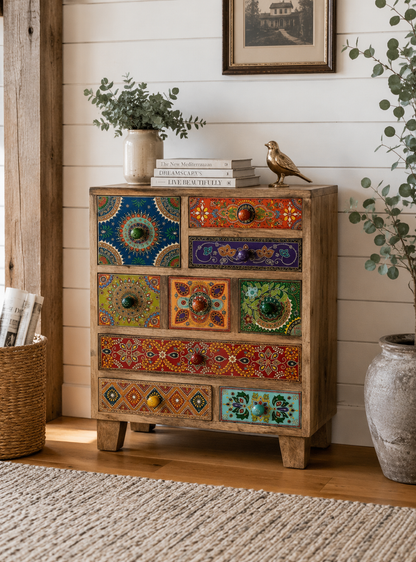 The Eliza Nightstand - Botanical Carved Nightstand