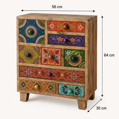 The Eliza Nightstand - Botanical Carved Nightstand