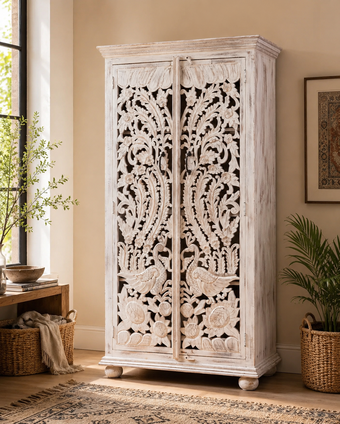The Winston Wardrobe - Majestic Carved Wardrobe