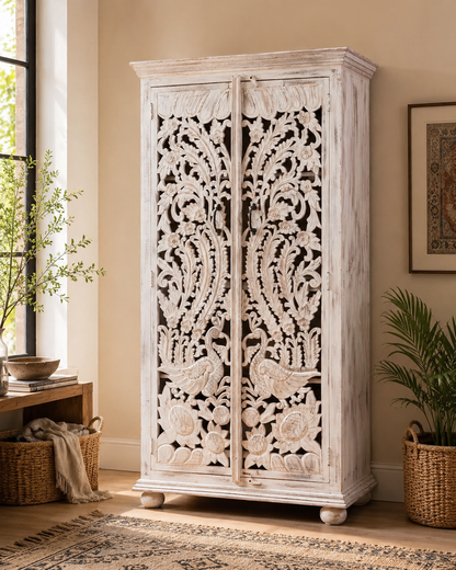 The Winston Wardrobe - Majestic Carved Wardrobe